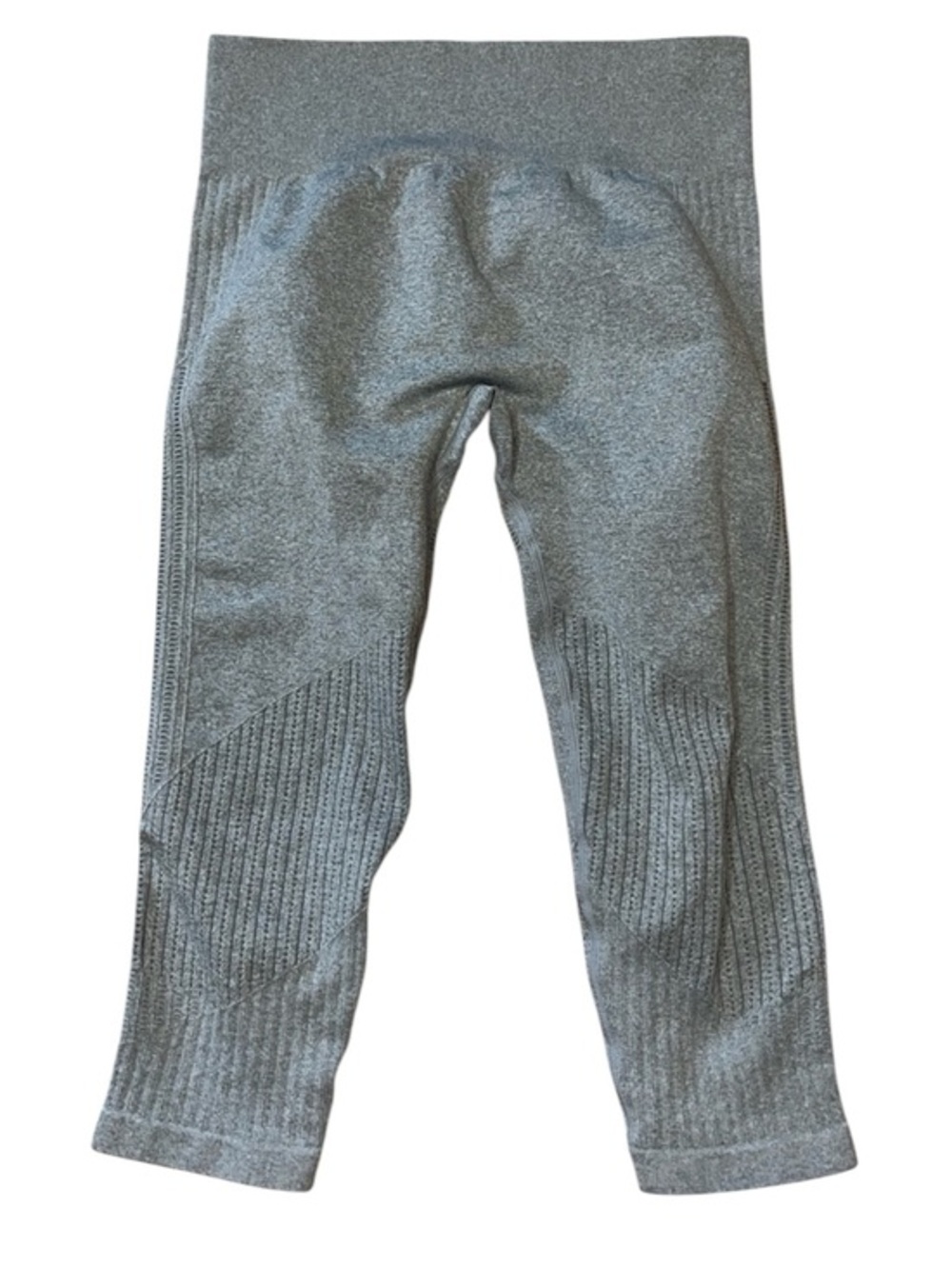 Women’s Seamless Gray Ribbed Cropped Leggings medium
